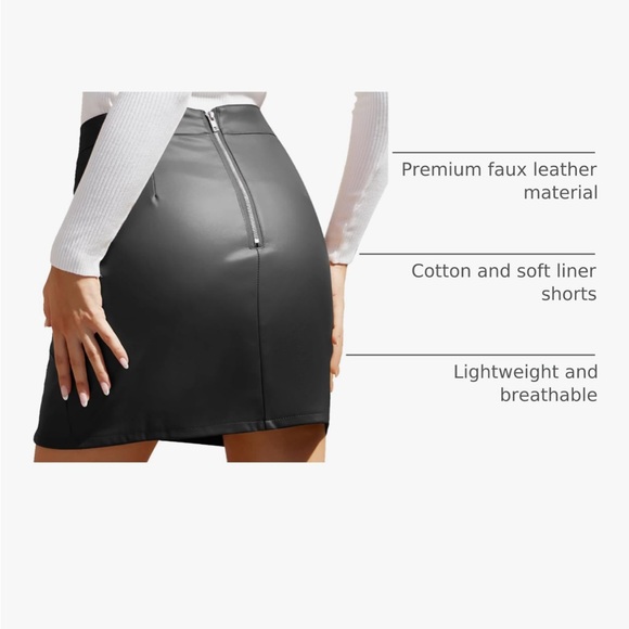 Nwt We1Fit Womens Fuax Leather Skirt High Waisted XL - Picture 3 of 9
